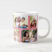 Trendy 8 Picture Masonry Grid Pink Foto Jumbo-Tasse (Rechts)