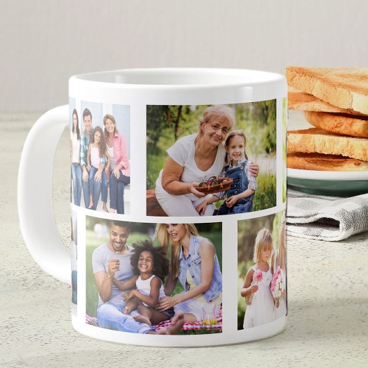 Trendy 8 Picture Masonry Grid Weißes Foto Jumbo-Tasse