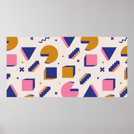 Trendy 90er Memphis geometrisches nahtloses Muster Poster (Vorne)