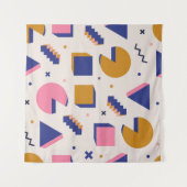 Trendy 90er Memphis geometrisches nahtloses Muster Wandteppich (Vorderseite (Horizontal))