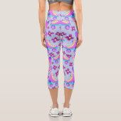 Trendy 90er Roller Skate neon Theme Capri Leggings (Rückseite)