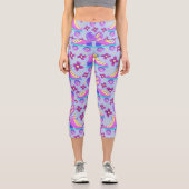 Trendy 90er Roller Skate neon Theme Capri Leggings (Vorderseite)