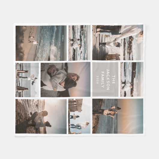 Trendy 9 Foto Collage Custom Keepake Geschenk Fleecedecke (Vorderseite (Horizontal))