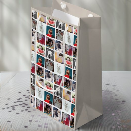 Trendy 9 Photo Pattern Collage Keepsake Kleine Geschenktüte