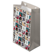 Trendy 9 Photo Pattern Collage Keepsake Kleine Geschenktüte (Vorderseite Schrägansicht)