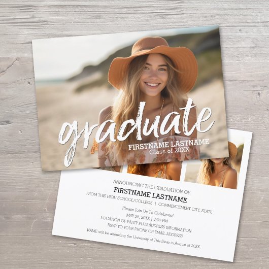 Trendy Abschluss Ankündigung mit 4 Fotos