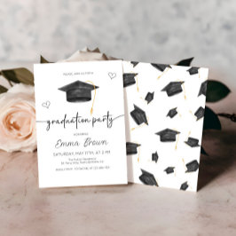 Trendy Abschluss Announcement, Graduation Party Einladung