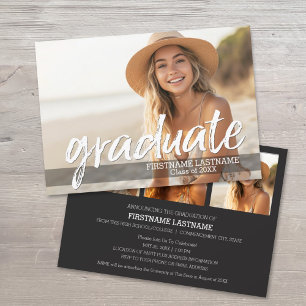 Trendy Abschluss Announcement Party mit 4 Fotos Einladung