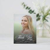 Trendy Abschluss Calligraphy Danke-Card Postkarte (Stehend Vorderseite)