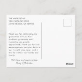 Trendy Abschluss Calligraphy Danke-Card Postkarte (Rückseite)