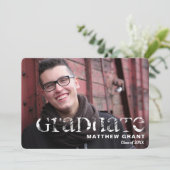 Trendy Abschluss Celebration Einladung (Stehend Vorderseite)