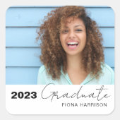 Trendy Abschluss Celebration Foto Quadratischer Aufkleber (Vorderseite)