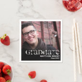 Trendy Abschluss Celebration Foto Serviette (Beispiel)