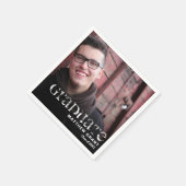 Trendy Abschluss Celebration Foto Serviette (Ecke)