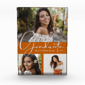 Trendy Abschluss Collage on Burnt Orange Fotoblock (Vorderseite)