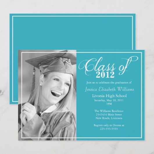 Trendy Abschluss Einladung (Vorne/Hinten)