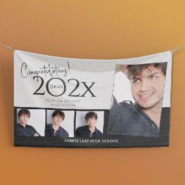 Trendy Abschluss Foto Collage Black Banner