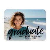 Trendy-Abschluss-Foto mit gebürsteten Buchstaben Magnet (Horizontal)