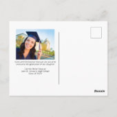 Trendy Abschluss Foto White Script Overlay Postkarte (Rückseite)