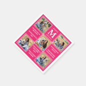 Trendy Abschluss Fun Fakten Foto Collage Napkins Serviette (Ecke)