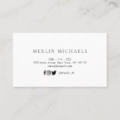 Trendy Abschlussnamen-Einsatzkarte Visitenkarte (Rückseite)