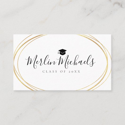 Trendy Abschlussnamen-Einsatzkarte Visitenkarte (Vorderseite)