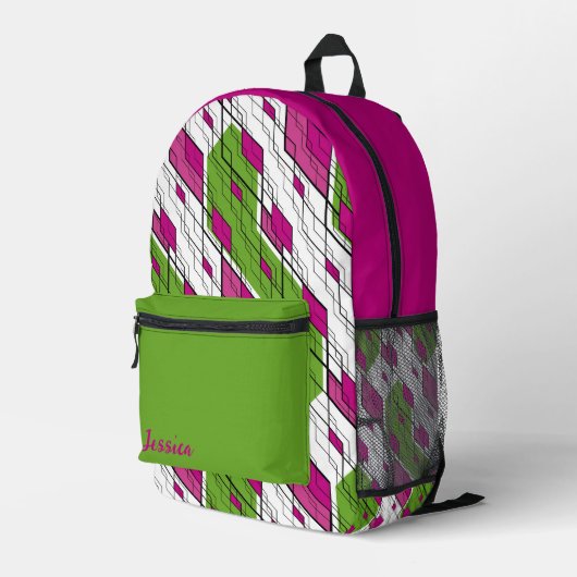 Trendy Abstract Design Bedruckter Rucksack (Rückseitige Ecke Rechts)