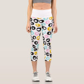 Trendy Abstract Dots Pattern Capri Leggings (Vorderseite)
