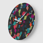 Trendy Abstract Geometric Cube Pattern Große Wanduhr (Winkel)