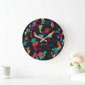 Trendy Abstract Geometric Cube Pattern Große Wanduhr (Zuhause)
