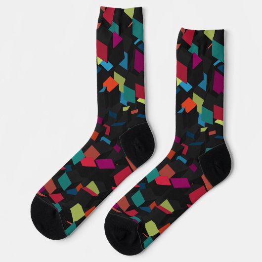 Trendy Abstract Geometric Cube Pattern Socken (Linkes Detail)