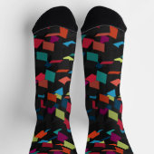 Trendy Abstract Geometric Cube Pattern Socken (Oben)