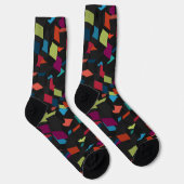 Trendy Abstract Geometric Cube Pattern Socken (Rechts)