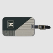Trendy abstract minimalist artistic lines Monogram Gepäckanhänger (Vorderseite (Horizontal))