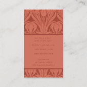 Trendy Abstract Retro Vintage Floral Terracotta Visitenkarte (Rückseite)