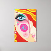 Trendy Abstract Whimsical Artsy Face Eye Canvas Leinwanddruck (Vorderseite)