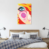 Trendy Abstract Whimsical Artsy Face Eye Canvas Leinwanddruck (Insitu (Schlafzimmer))