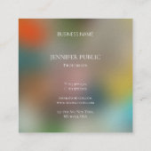Trendy Abstrakt Art Elegante Berufliche Vorlage Quadratische Visitenkarte (Rückseite)