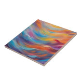 Trendy Abstrakt Bright Blue Gelb Pattern Fliese (Seite)