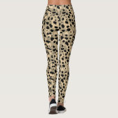 Trendy Abstrakt Brown Sepia Leopard Spots Muster Leggings (Rückseite)