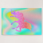 Trendy Abstrakt Colorful Glitzer Unicorn Puzzle (Horizontal)