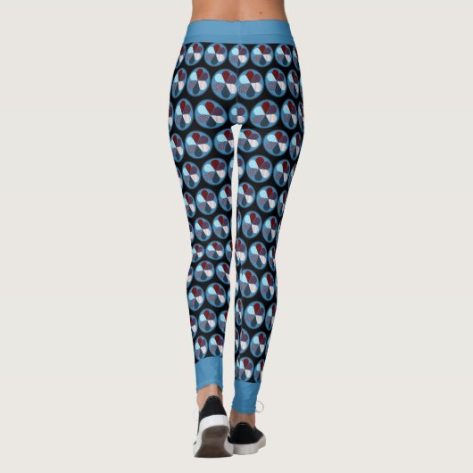 TRENDY ABSTRAKT GEOMETRIC BLUME CIRLE PATTERN LEGGINGS (Rückseite)