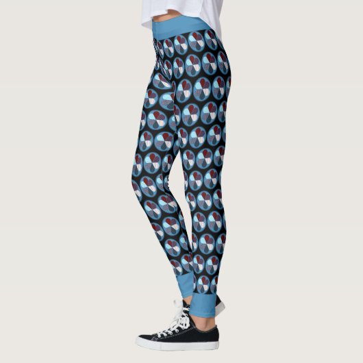 TRENDY ABSTRAKT GEOMETRIC BLUME CIRLE PATTERN LEGGINGS (Links)