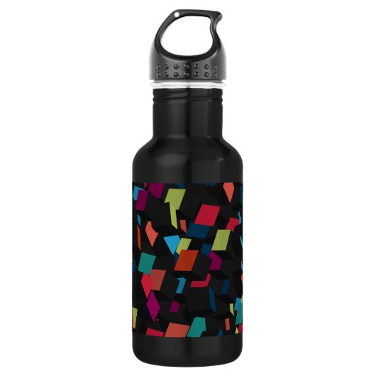 Trendy Abstrakt Geometric Cube Pattern Edelstahlflasche (Vorderseite)
