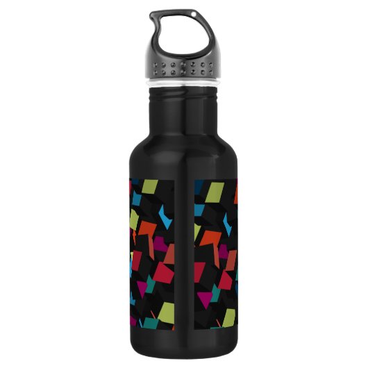 Trendy Abstrakt Geometric Cube Pattern Edelstahlflasche (Rückseite)