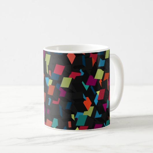 Trendy Abstrakt Geometric Cube Pattern Kaffeetasse (VorderseiteRechts)