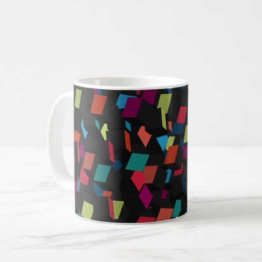 Trendy Abstrakt Geometric Cube Pattern Kaffeetasse (Vorderseite Links)