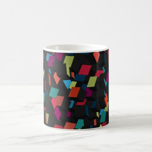 Trendy Abstrakt Geometric Cube Pattern Kaffeetasse (Mittel)