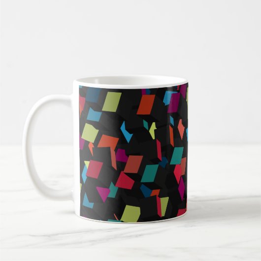 Trendy Abstrakt Geometric Cube Pattern Kaffeetasse (Links)