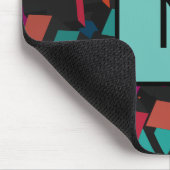 Trendy Abstrakt Geometric Cube Pattern Monogram Mousepad (Ecke)